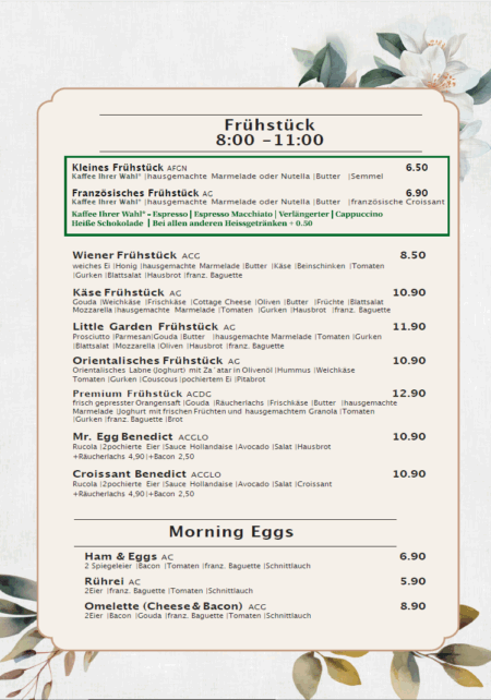 little Garden Speisekarte Vorschaubild